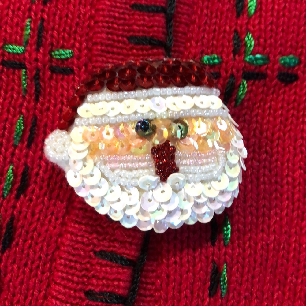 Vtg Ugly Xmas sweater Christmas cardi plaid knit - Picture 4 of 8